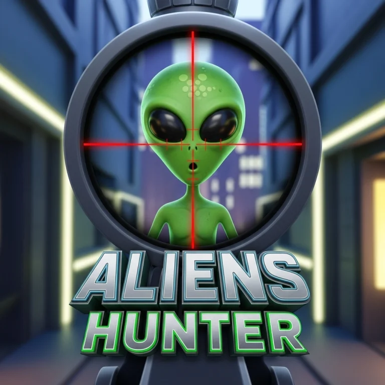 Aliens Hunter sniper action game with green alien targets