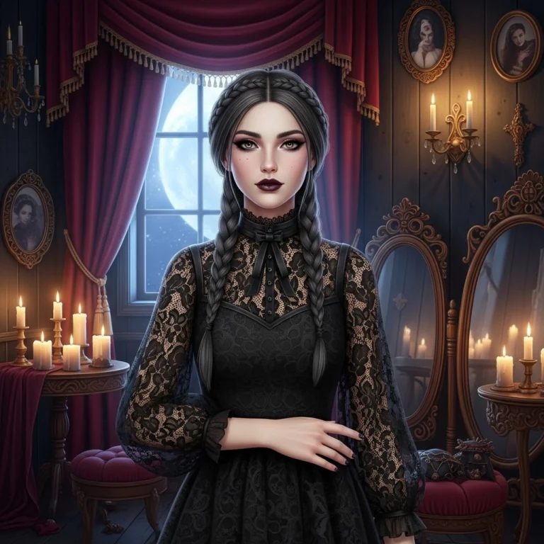 Wednesday Addams Style – Dark fashion dress-up and makeover game